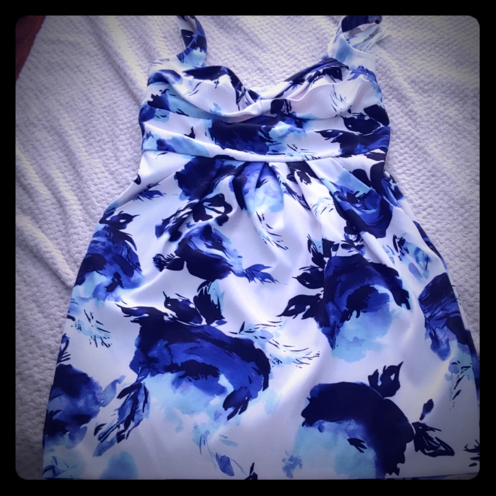 Bisou Bisou blue floral dress